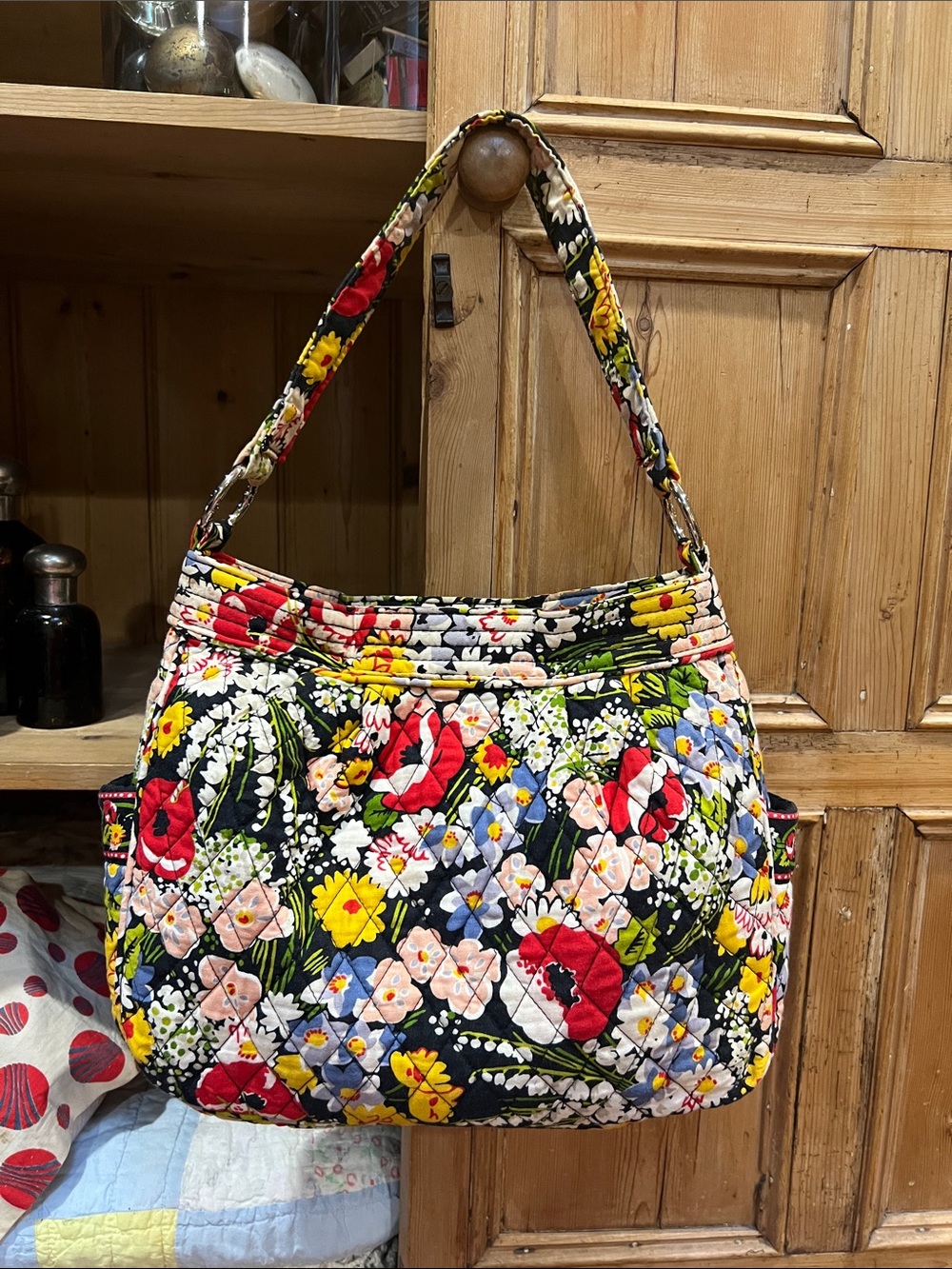 Vera Bradley Reversible Shoulder Bag in Retired Poppy Fields Pattern